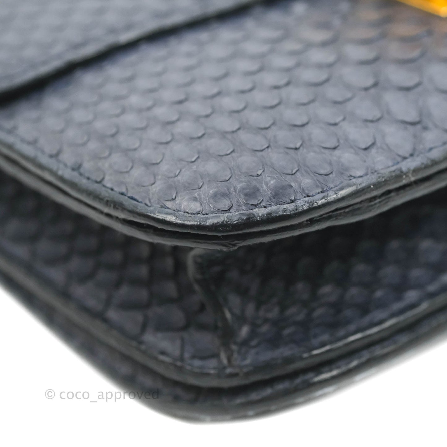 Celine Medium Classic Box Flap Grey Blue Python Gold Hardware