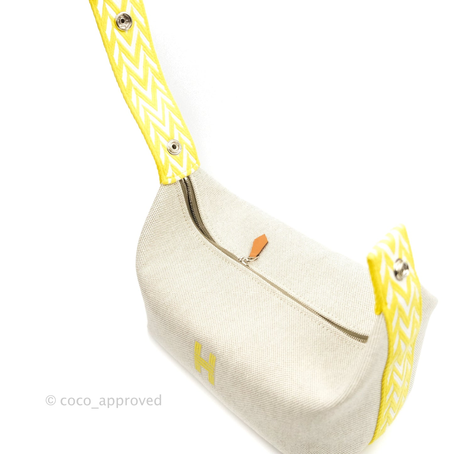 Hermès Canvas Small Bride-A-Brac Pouch Natural Jaune Citron