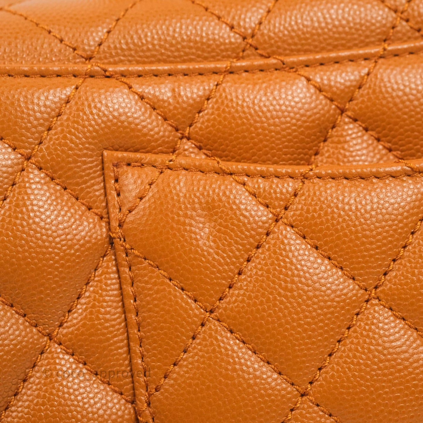 Chanel Small Coco Handle Quilted Caramel Caviar Gold Hardware 21A