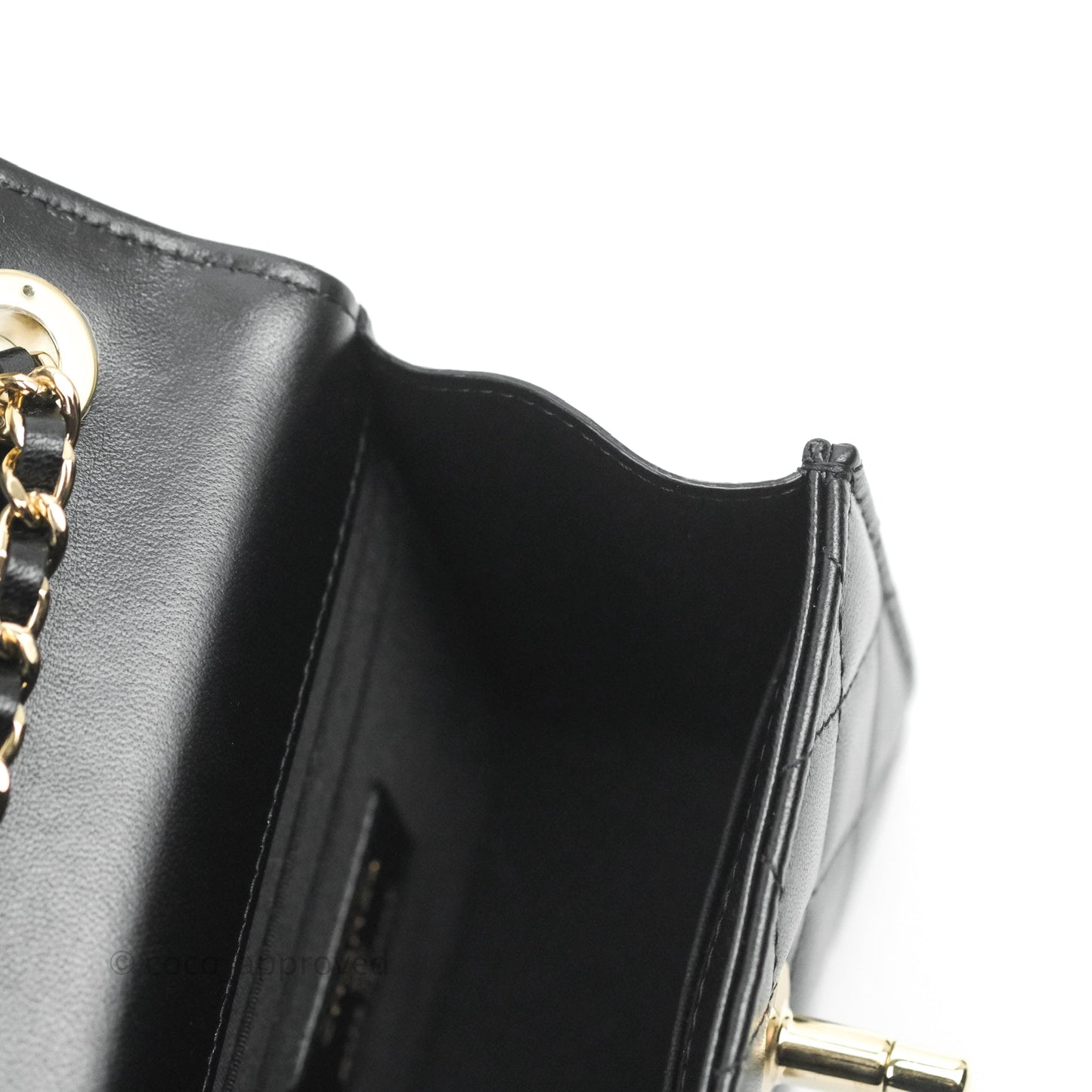 Chanel Mini Quilted Trendy CC Clutch With Chain Black Lambskin Gold Hardware