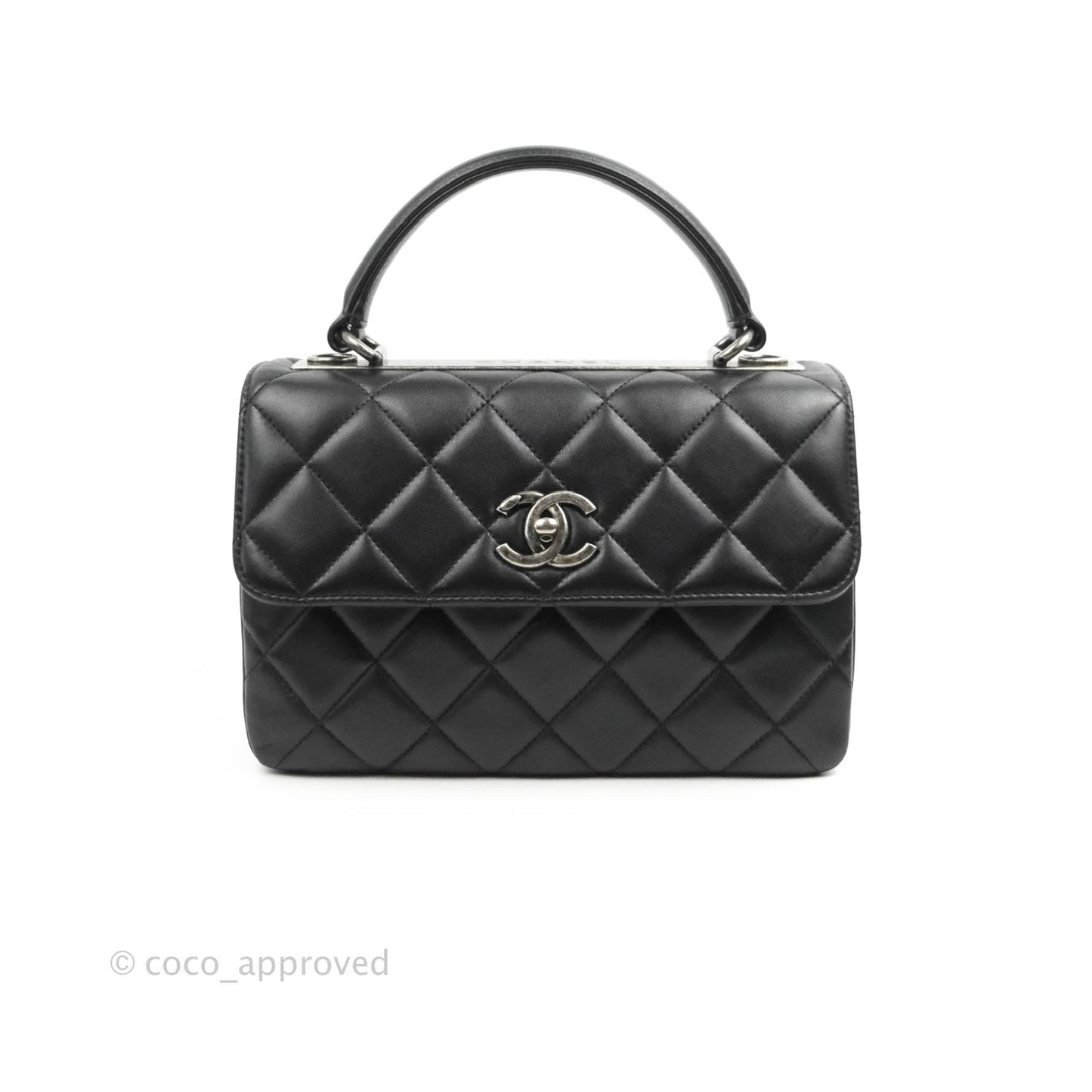 Chanel Small Trendy CC Black Lambskin Ruthenium Hardware