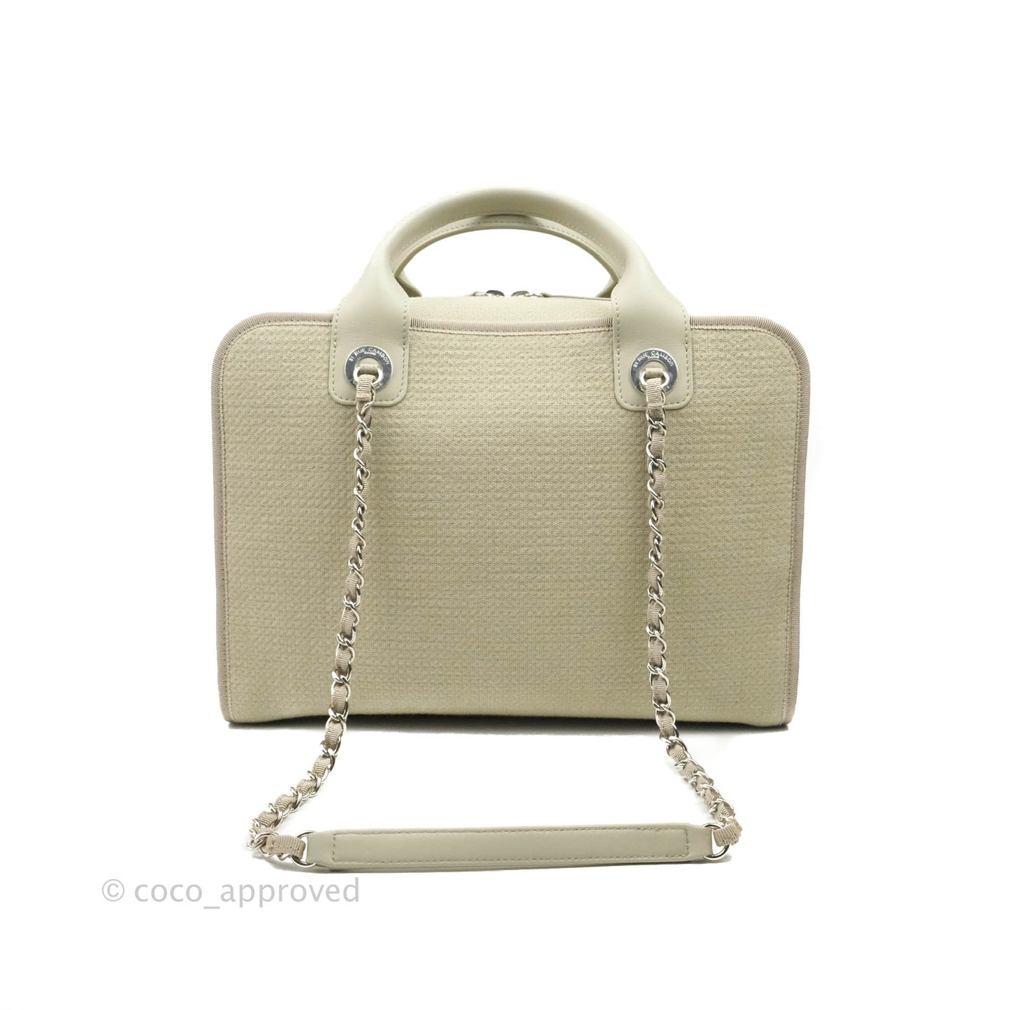 Chanel Deauville Bowling Bag Grey Silver Hardware