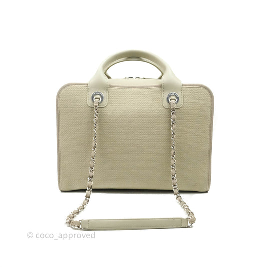 Chanel Deauville Bowling Bag Grey Silver Hardware