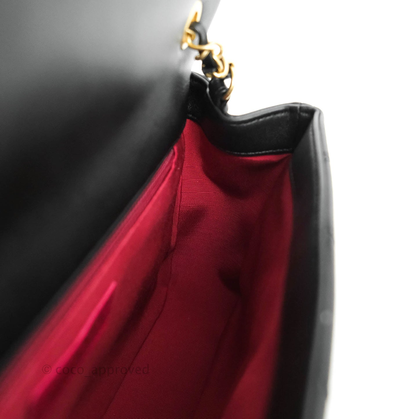 Chanel Circular Handle Flap Bag Black Lambskin Aged Gold Hardware