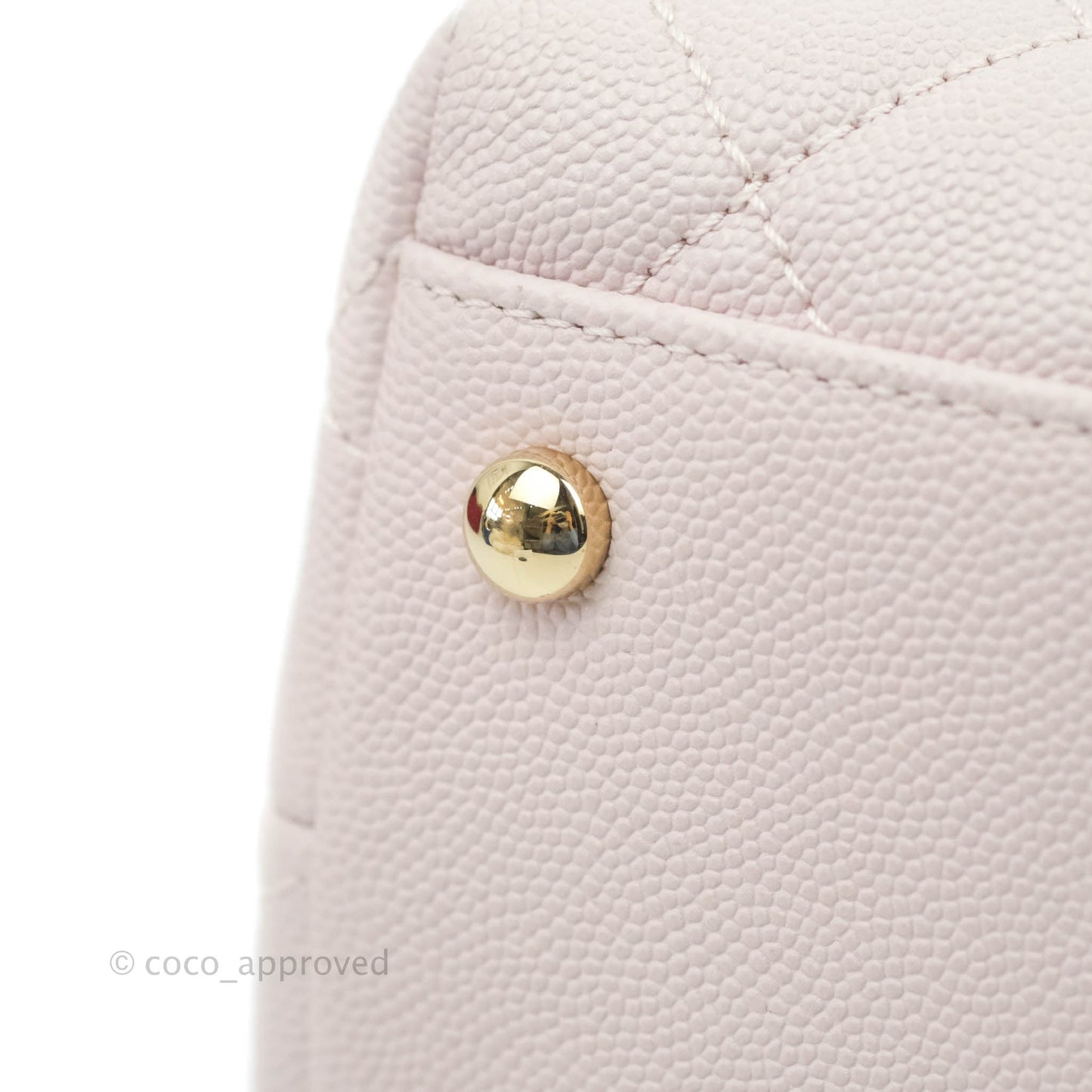 Chanel Medium Coco Handle Quilted Light Lilac Pink Caviar Gold Hardware