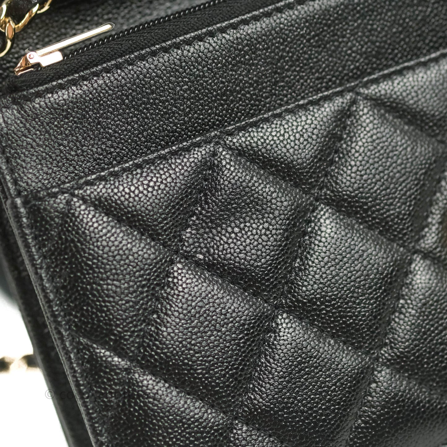 Chanel Quilted Wallet on Chain WOC Black Caviar Gold Hardware