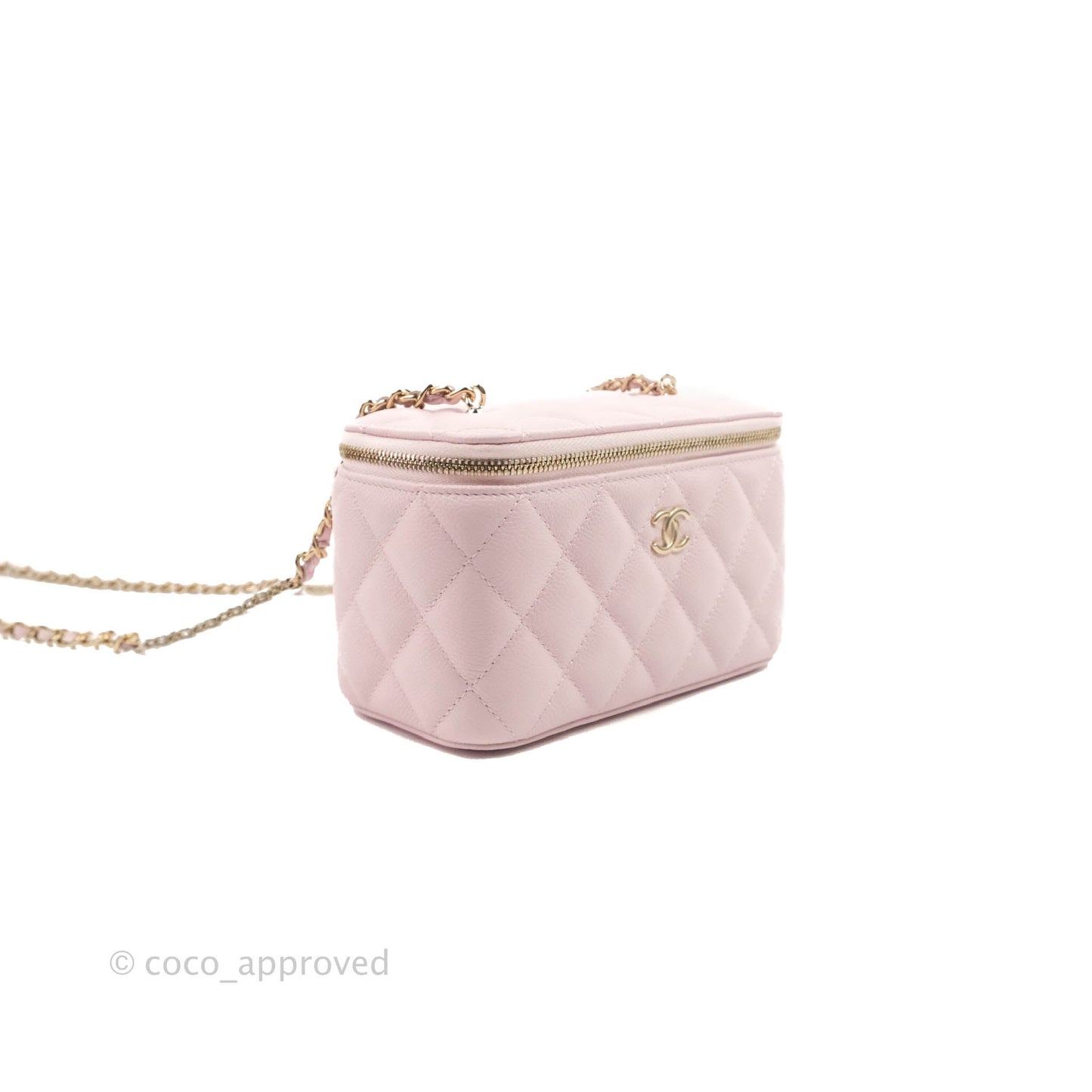 Chanel Vanity with Chain Light Pink Caviar Gold Hardware