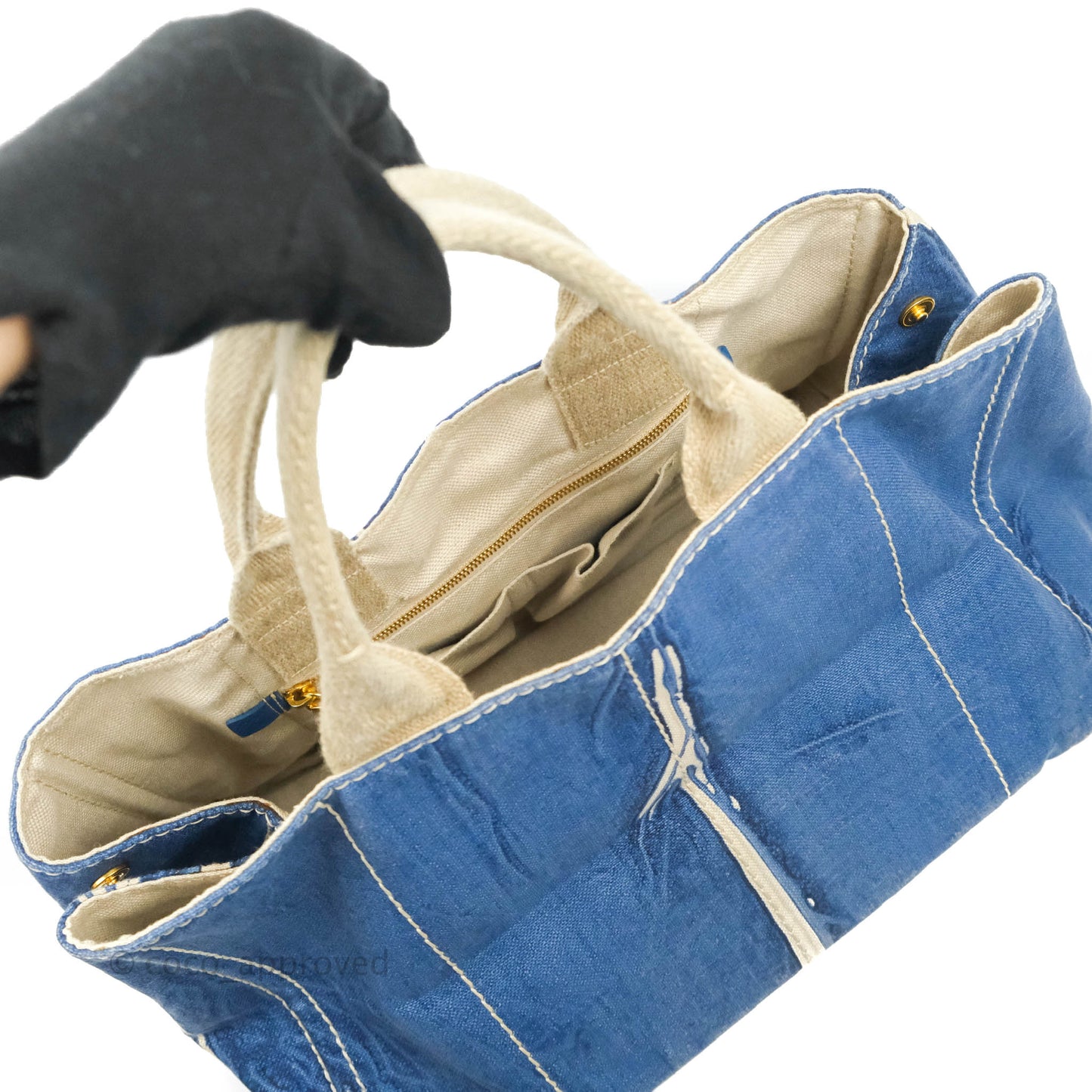 Prada Denim Logo Tote