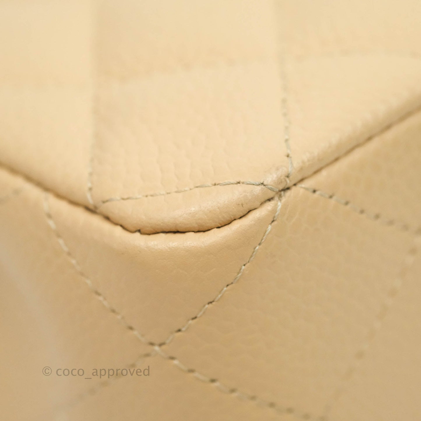 Chanel Classic M/L Medium Double Flap Beige Caviar Gold Hardware