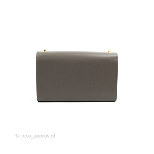 Saint Laurent Medium Kate Tassel Chain Bag Earth Grey Smooth Calfskin Gold Hardware
