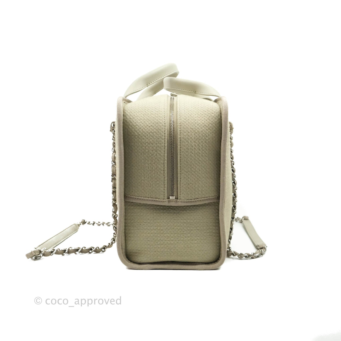 Chanel Deauville Bowling Bag Grey Silver Hardware