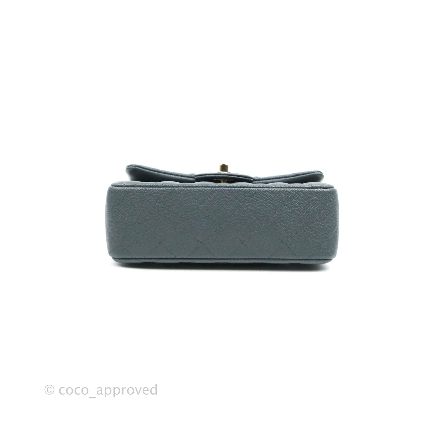 Chanel Quilted Mini Rectangular Flap Grey Caviar Gold Hardware 18B