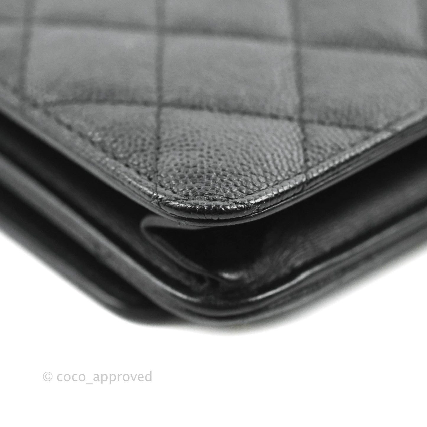 Chanel Filigree Wallet on Chain WOC Black Caviar Gold Hardware