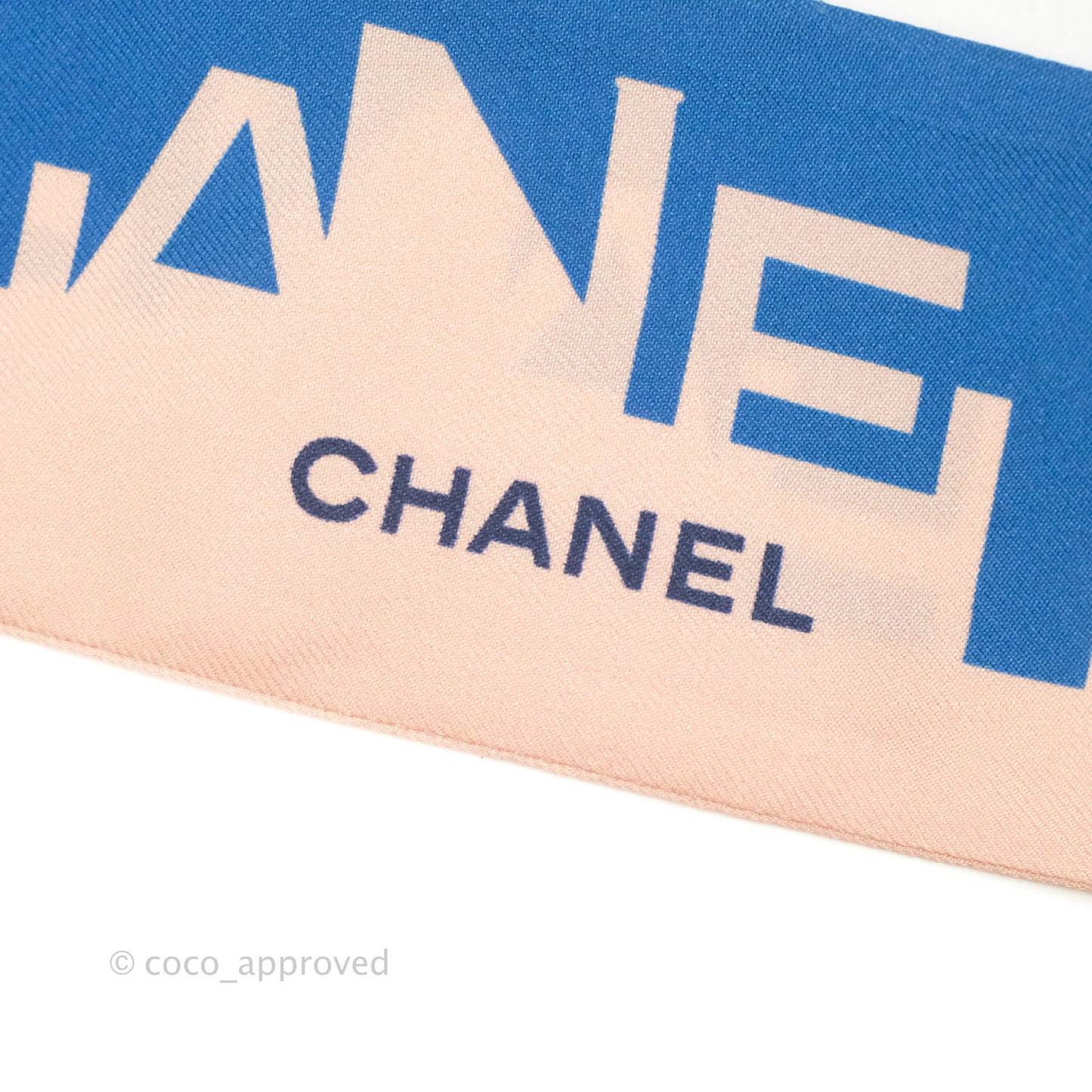 Chanel CC Silk Twilly in Blue Pink