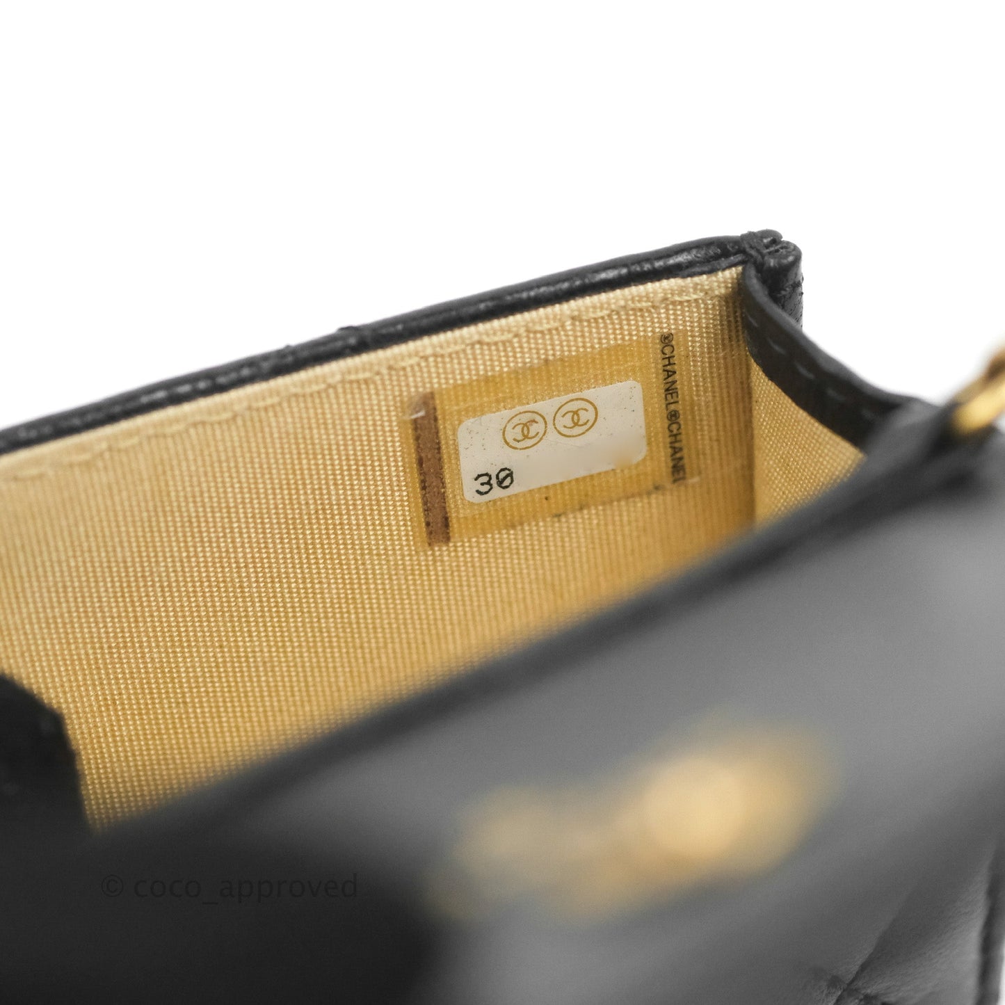 Chanel Mini Pearl Crush Clutch With Chain Belt Black Lambskin Aged Gold Hardware