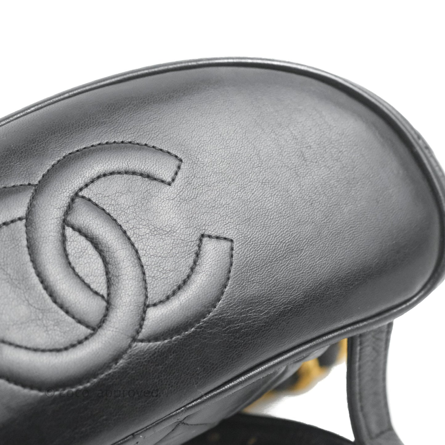 Chanel Vintage CC Duma Backpack Black Lambskin 24K Gold Hardware