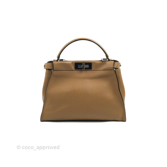 Fendi Peekaboo Medium Light Brown Silver Hardware