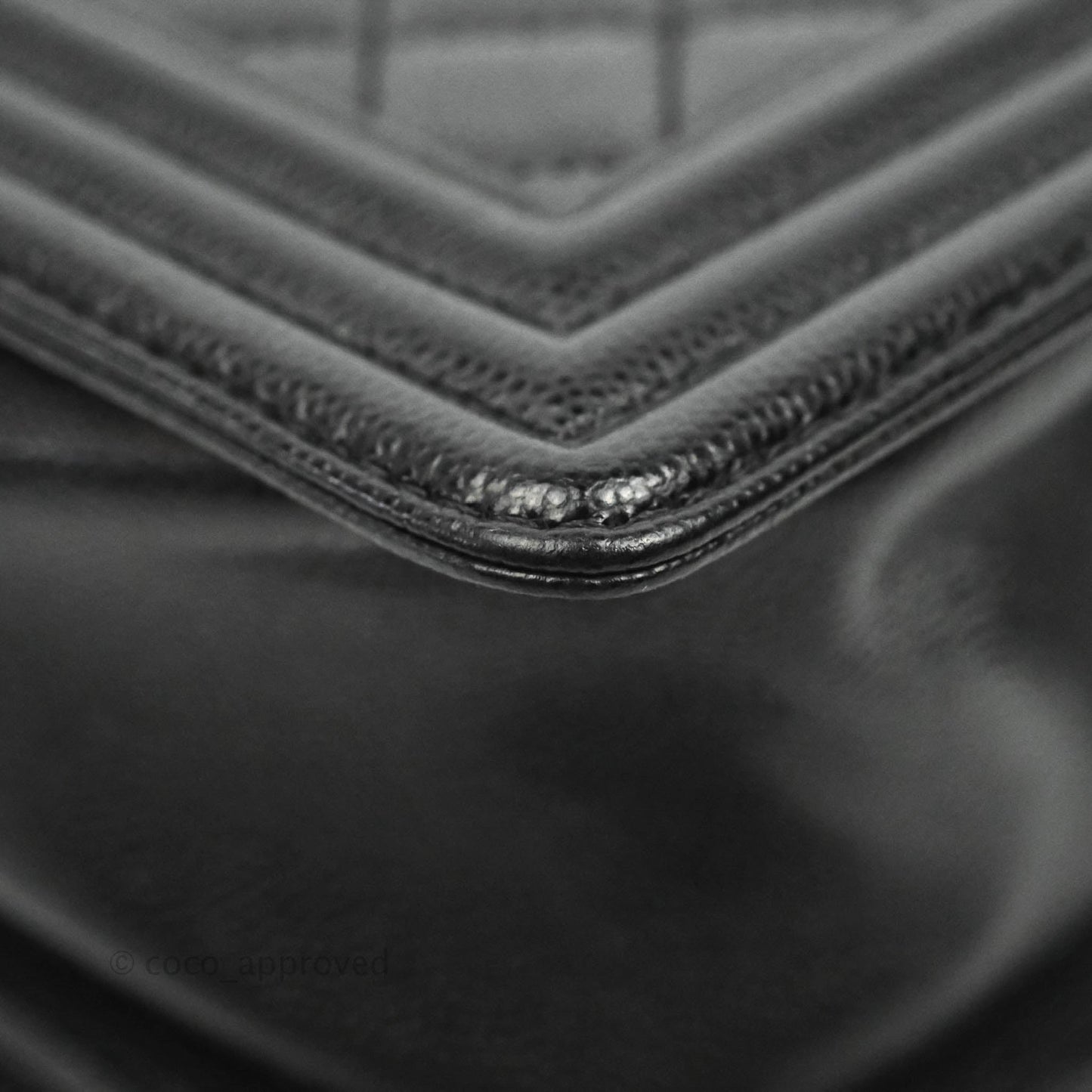 Chanel Quilted Medium Boy Black Caviar Ruthenium Hardware