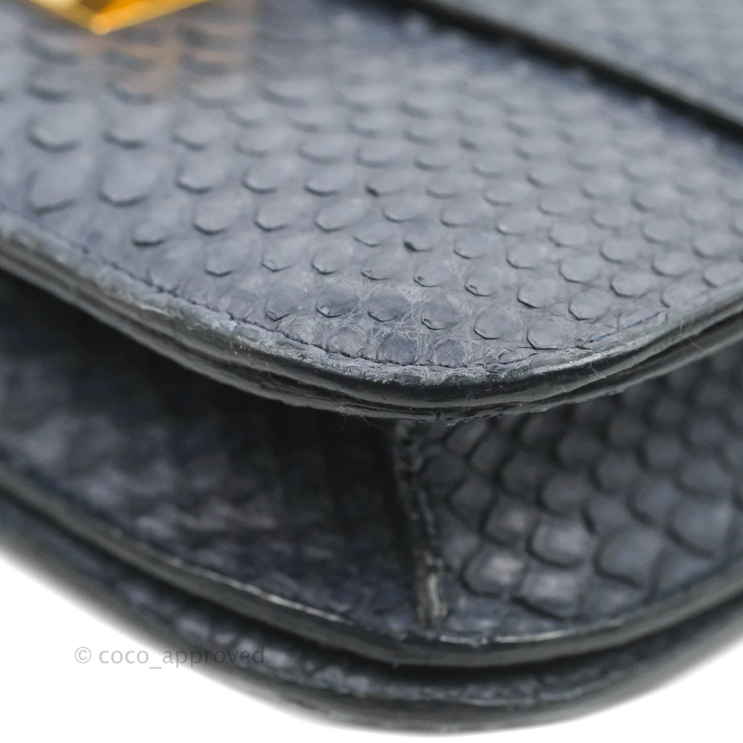 Celine Medium Classic Box Flap Grey Blue Python Gold Hardware