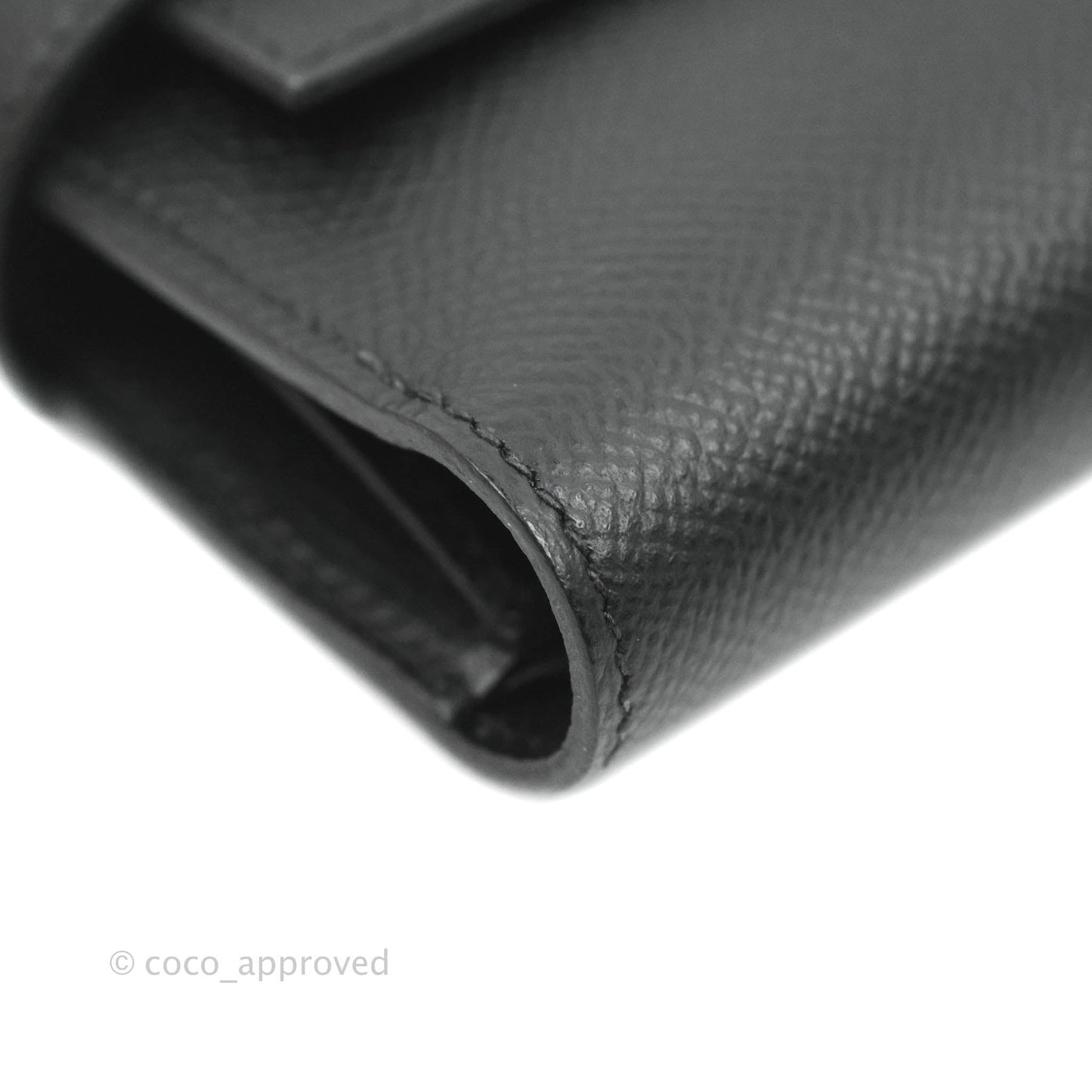 Hermès Small Kelly Wallet Black Epsom Palladium Hardware