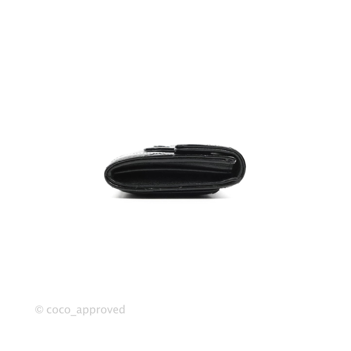 Chanel Quilted Flap Card Holder So Black Patent