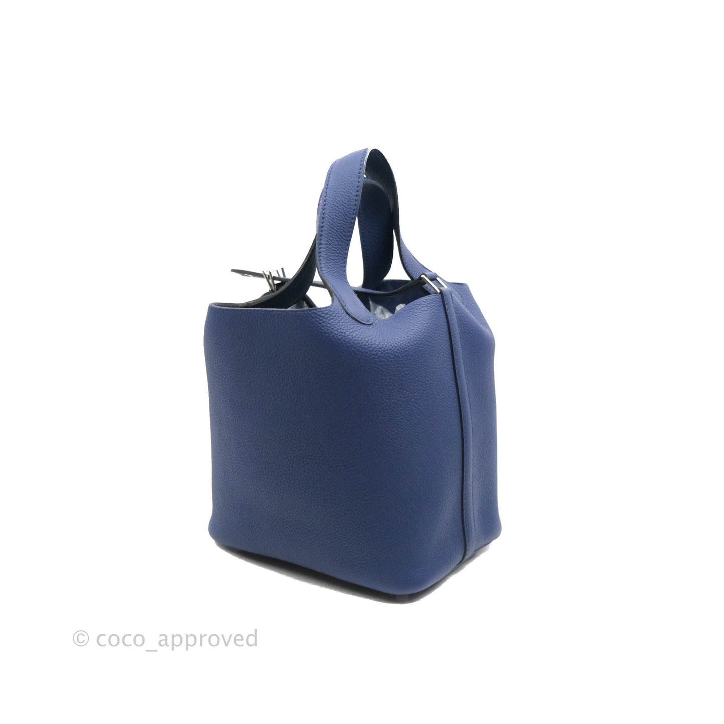 Hermès Picotin Lock 18 PM Bleu Saphir Clemence Palladium Hardware