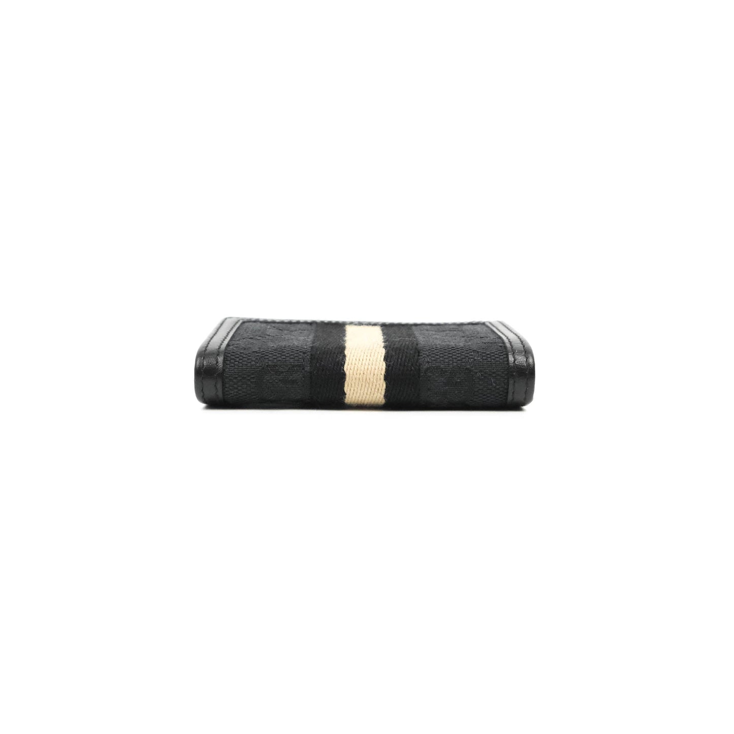 Gucci Vintage GG Web Six-Key Holder Black Canvas