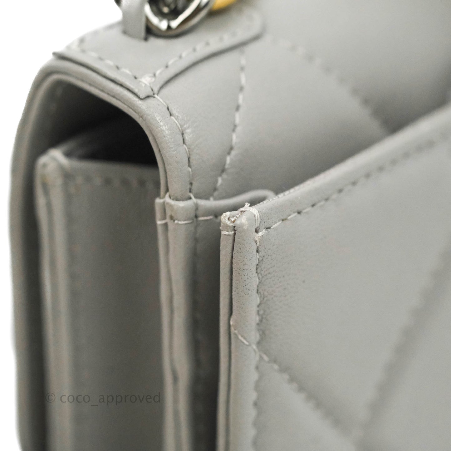 Chanel 19 Phone Holder Grey Mixed Hardware