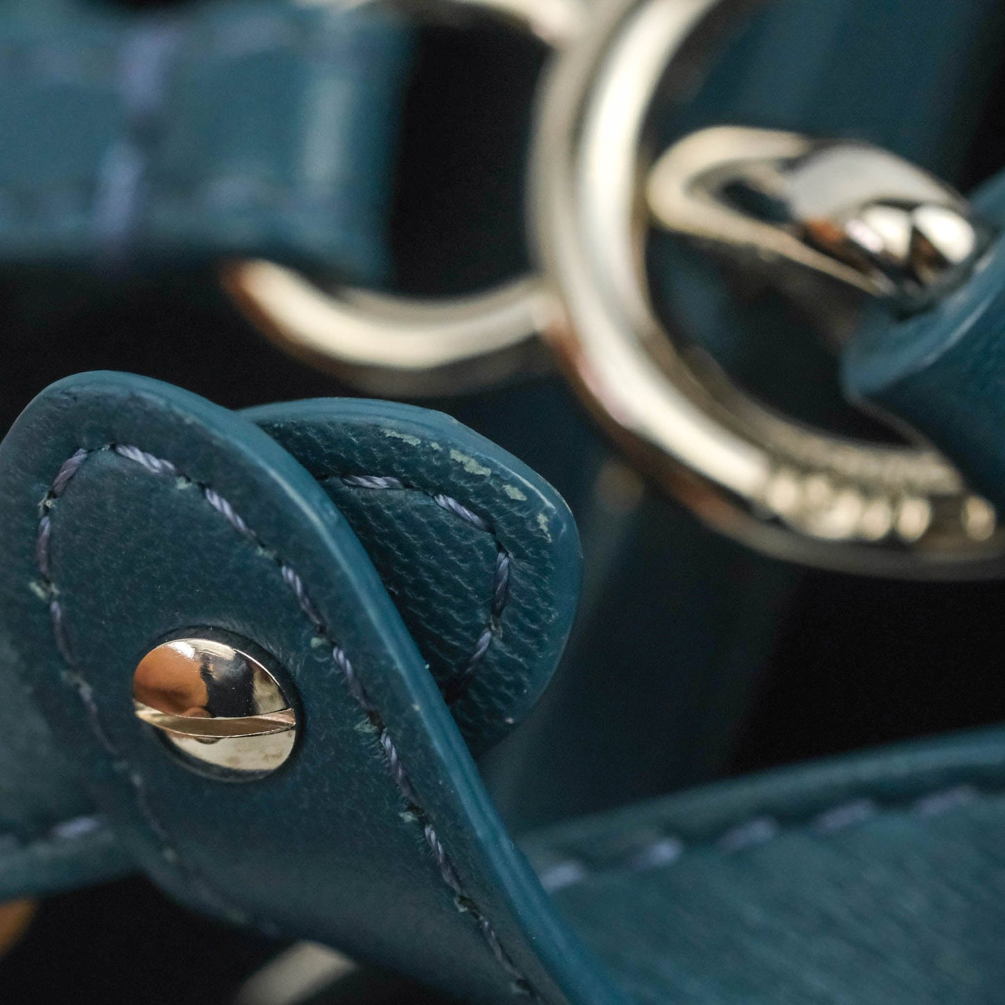 Fendi Nappa Mini Peekaboo Bag Peacock Blue