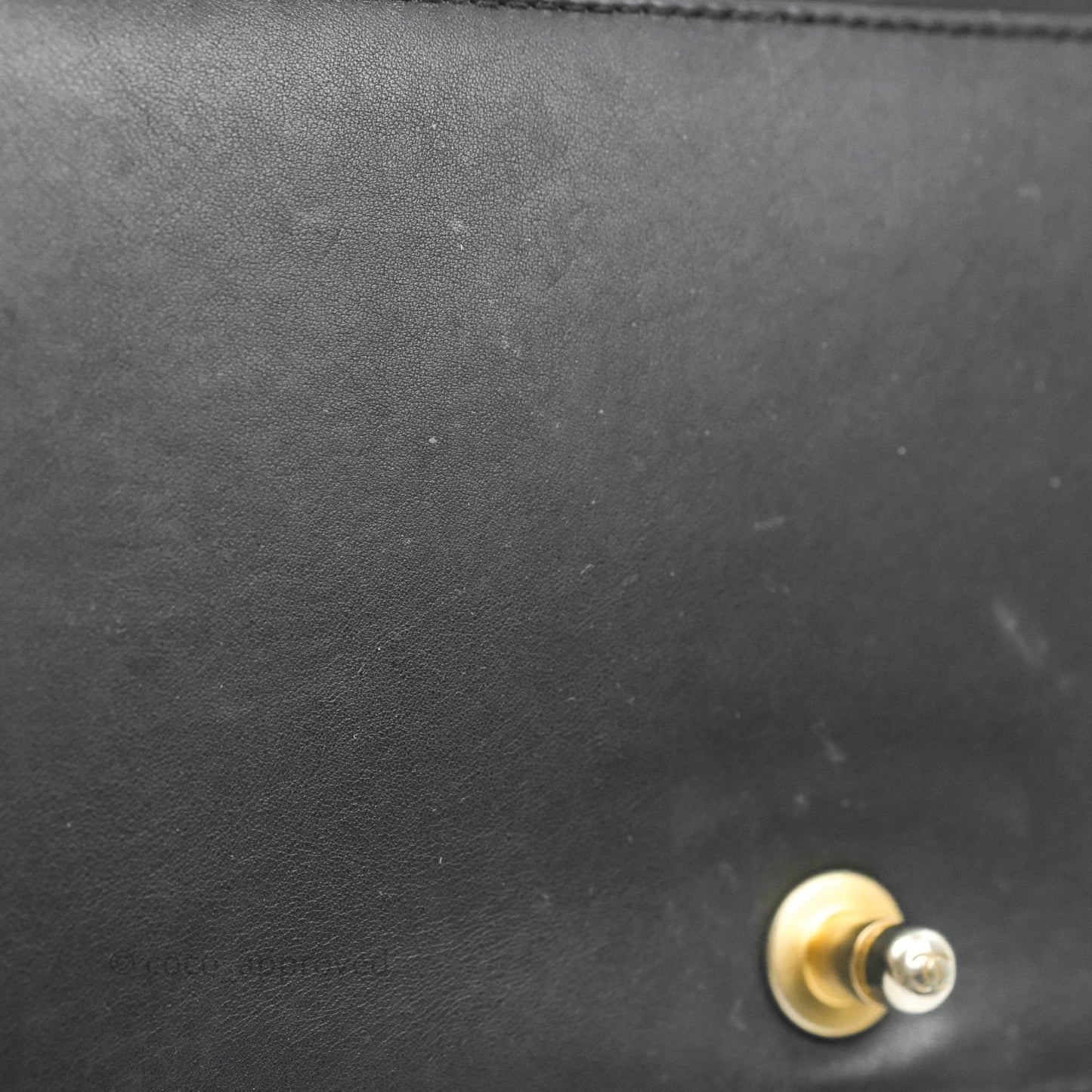 Chanel Quilted Medium Boy With Handle Black Calfskin Aged Gold Hardware