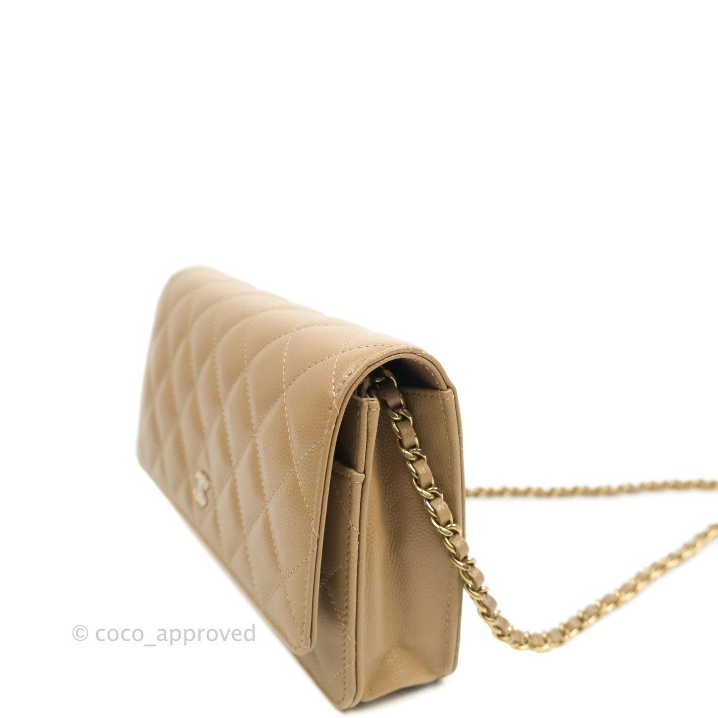Chanel Quilted Classic WOC Dark Beige Caviar Gold Hardware