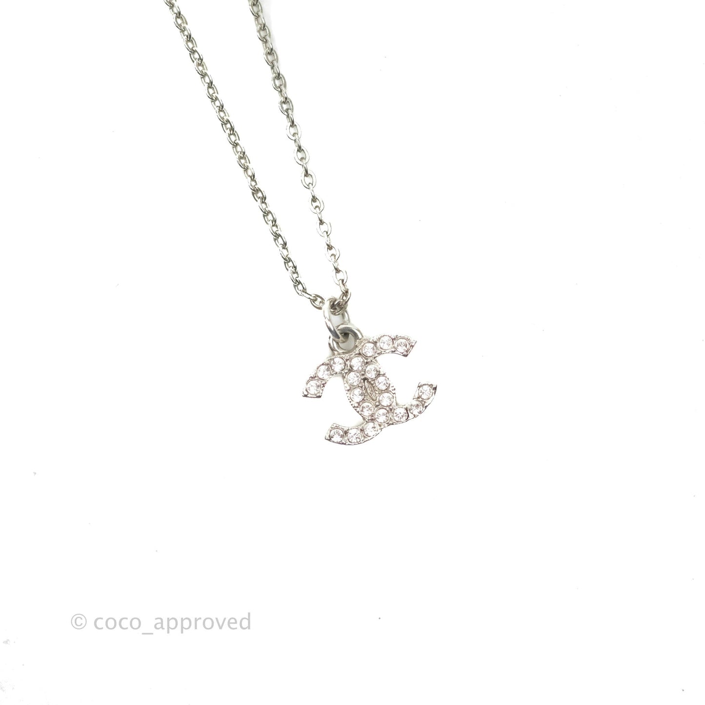Chanel CC Coco Mademoiselle Double Necklace Silver