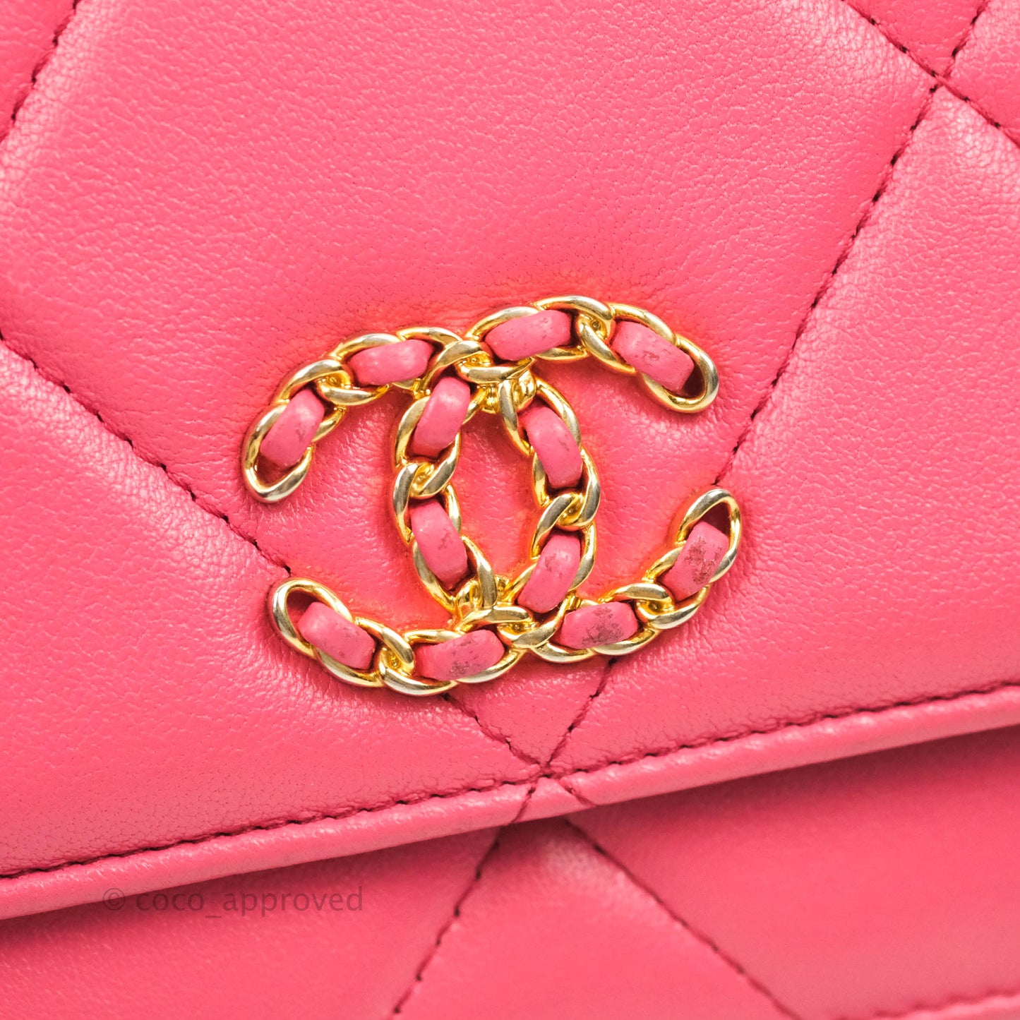 Chanel 19 Wallet on Chain WOC Pink Mixed Hardware