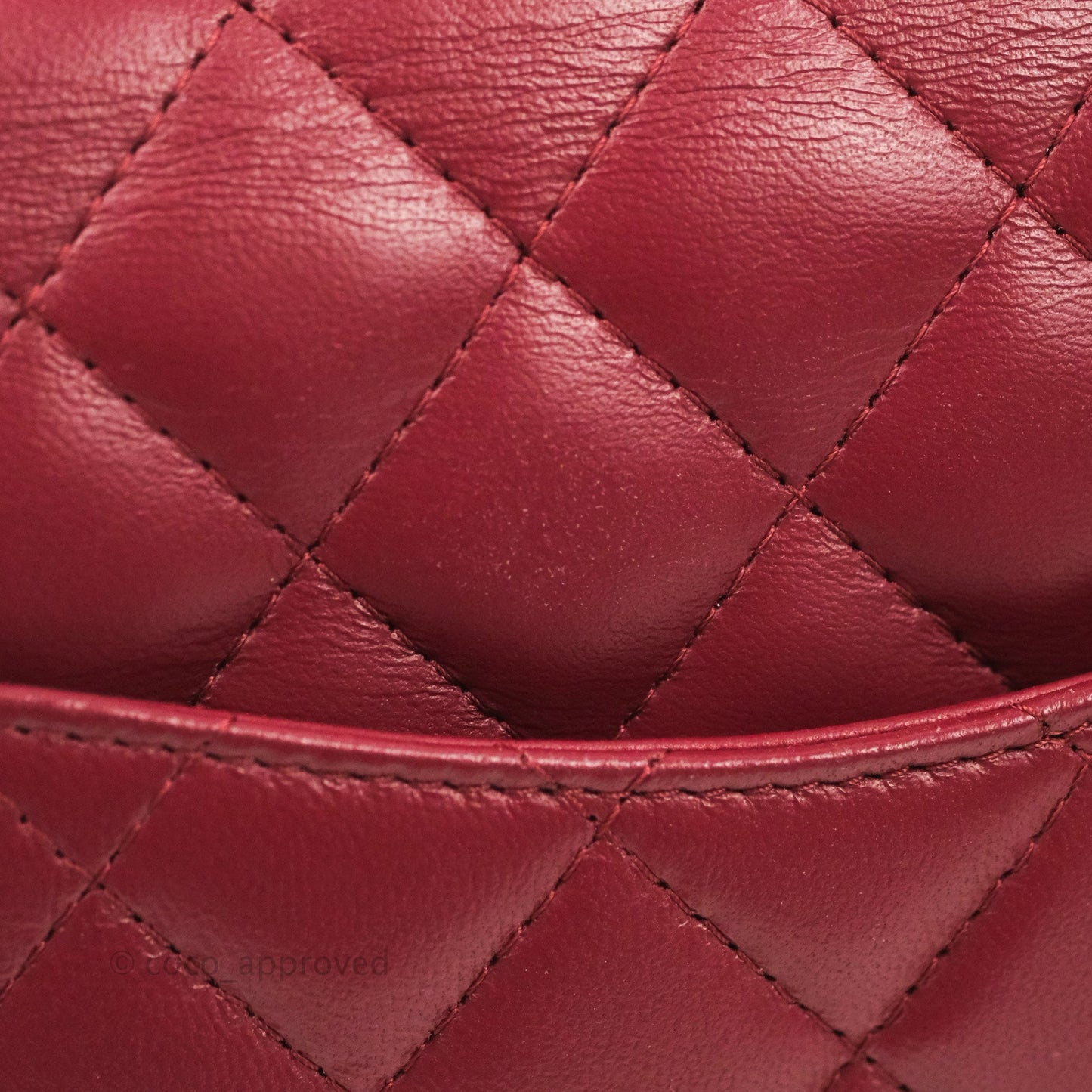 Chanel Quilted Mini Square Burgundy Lambskin Gold Hardware