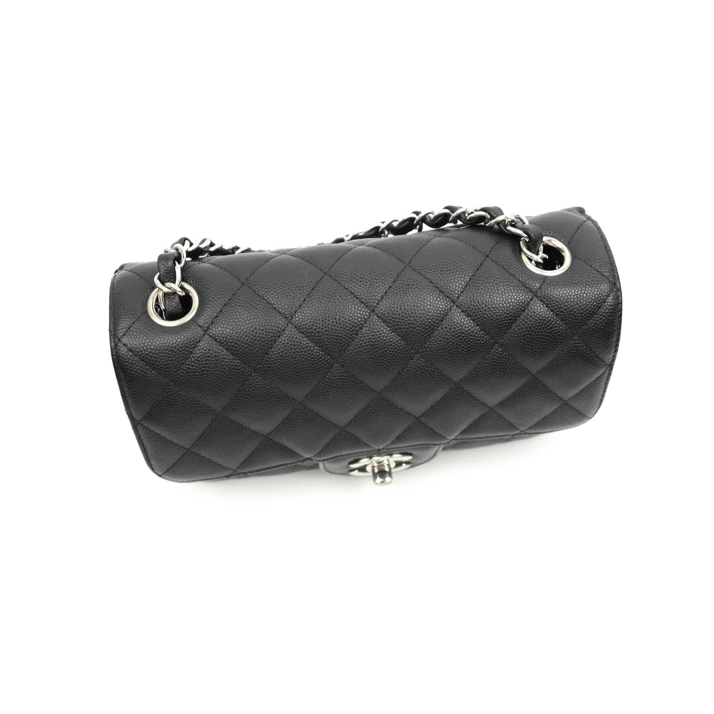 Chanel Classic Mini Rectangular Flap Black Caviar Silver Hardware