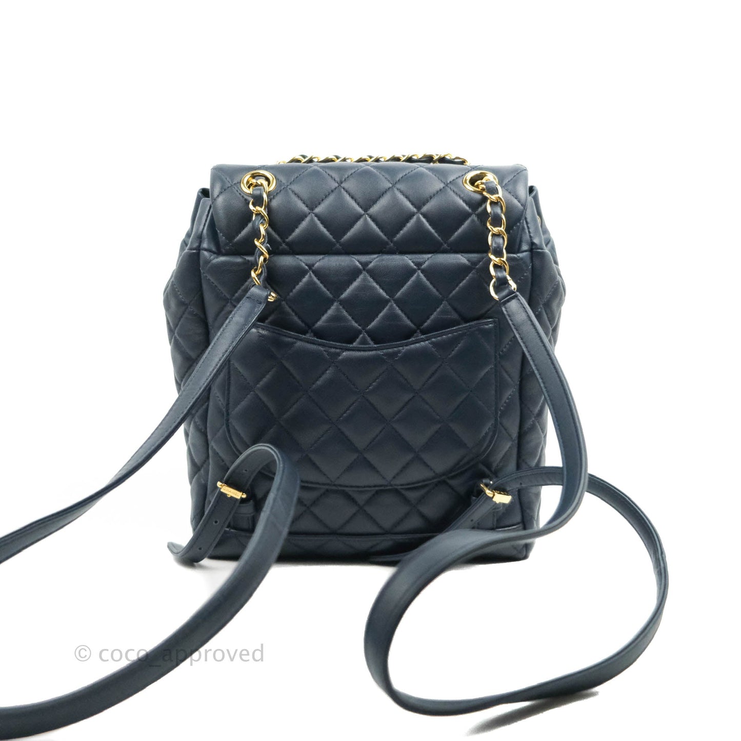 Chanel Small Quilted Urban Spirit Backpack Navy Gold Hardware