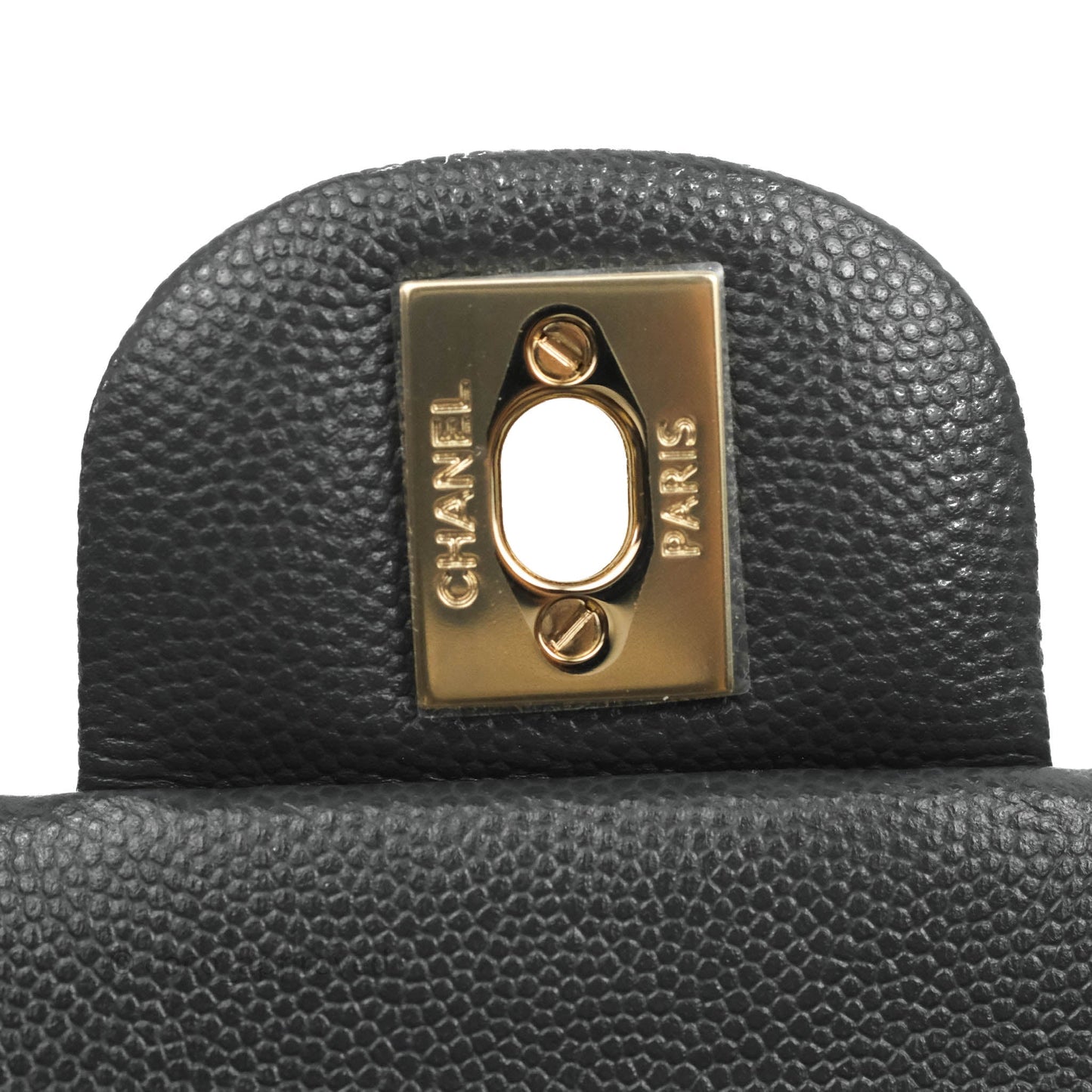 Chanel Classic M/L Medium Flap Quilted Dark Grey Caviar Gold Hardware 21B