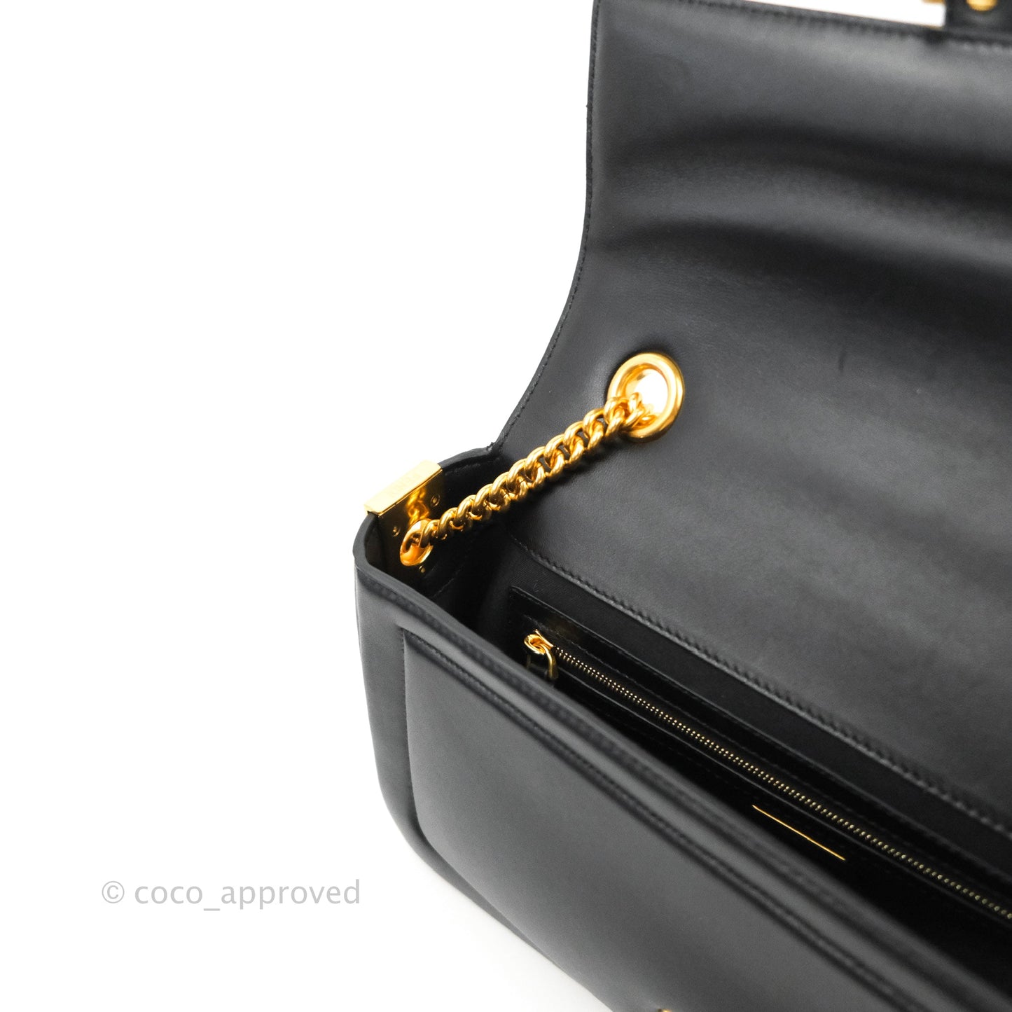 Fendi Baguette Chain Shoulder Bag in Black Nappa Leather