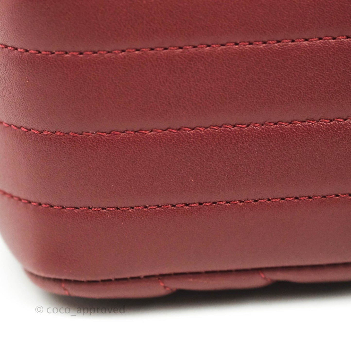 Chanel Small Statement Chevron Flap Bag Burgundy Lambskin Gold Hardware