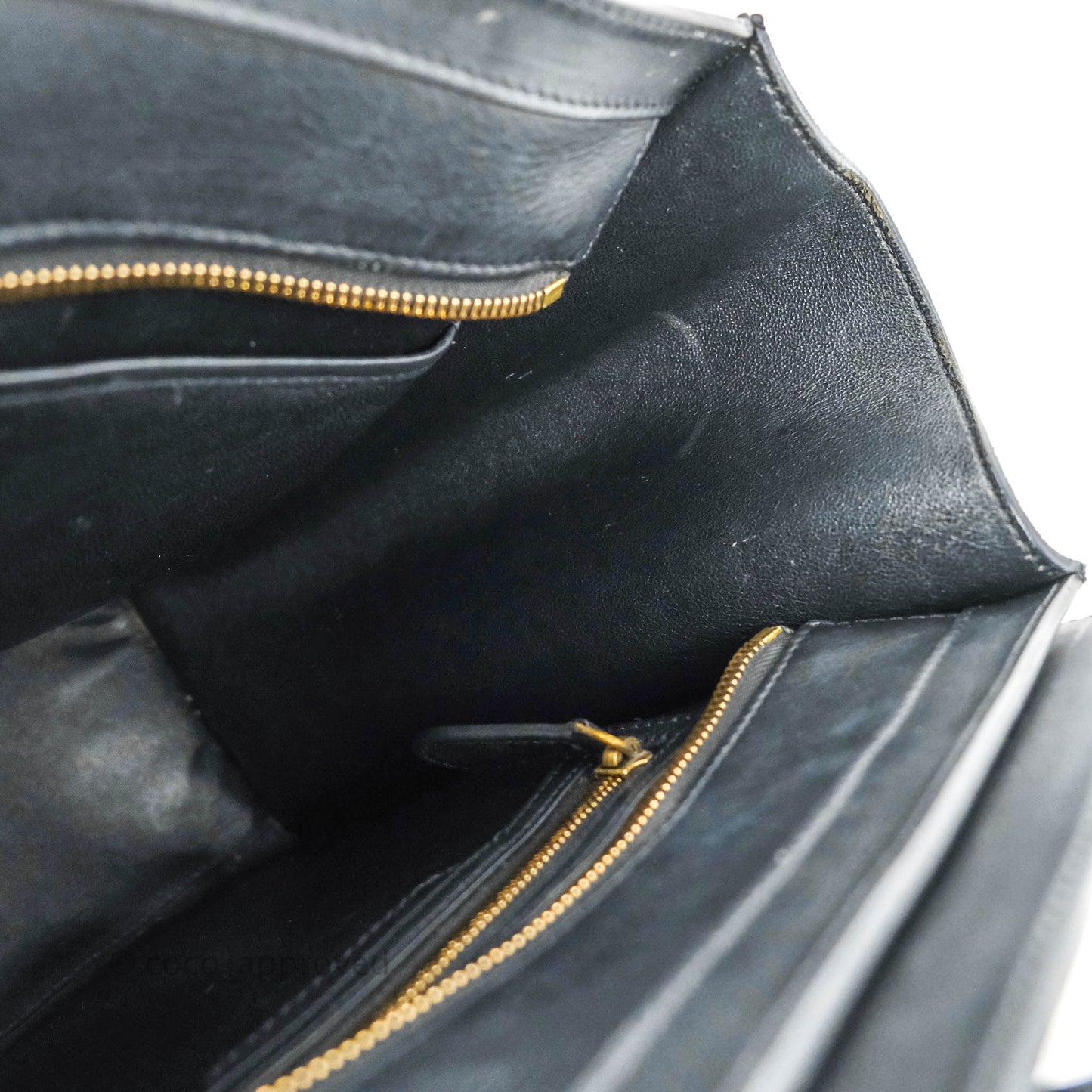 Celine Micro Luggage Bag Navy/Beige/Black Calfskin