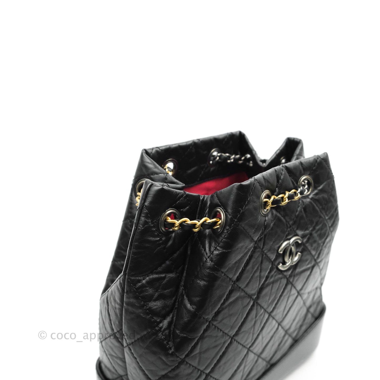 Chanel Small Gabrielle Backpack Black Aged Calfskin