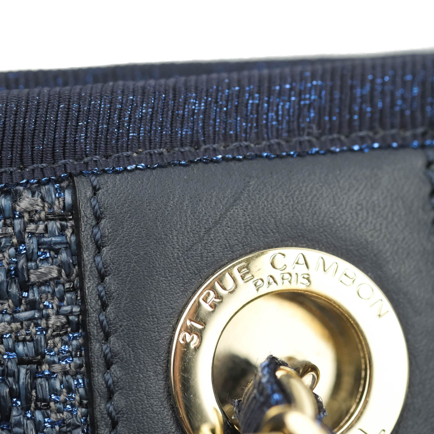 Chanel Medium Deauville Tote Navy Canvas Gold Hardware