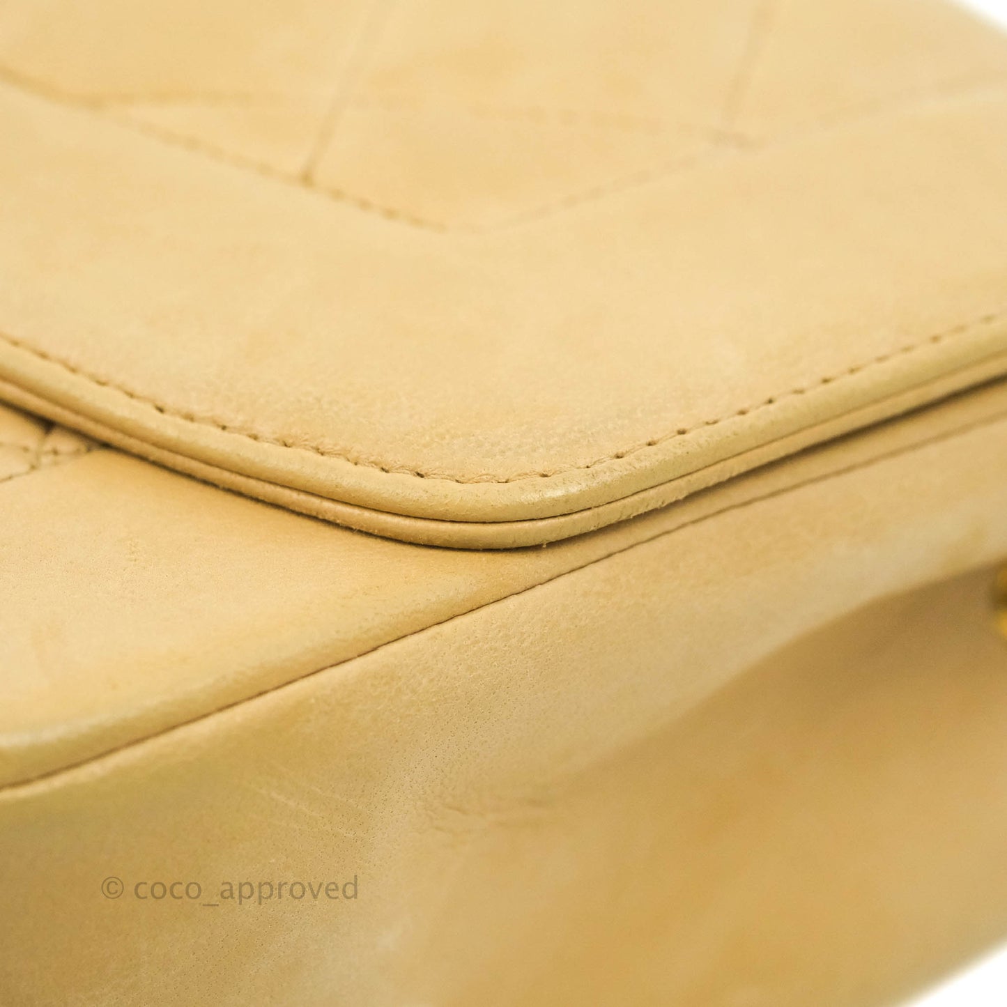 Chanel Vintage Small Quilted Classic Diana Flap Bag Beige Lambskin 24K Gold Hardware