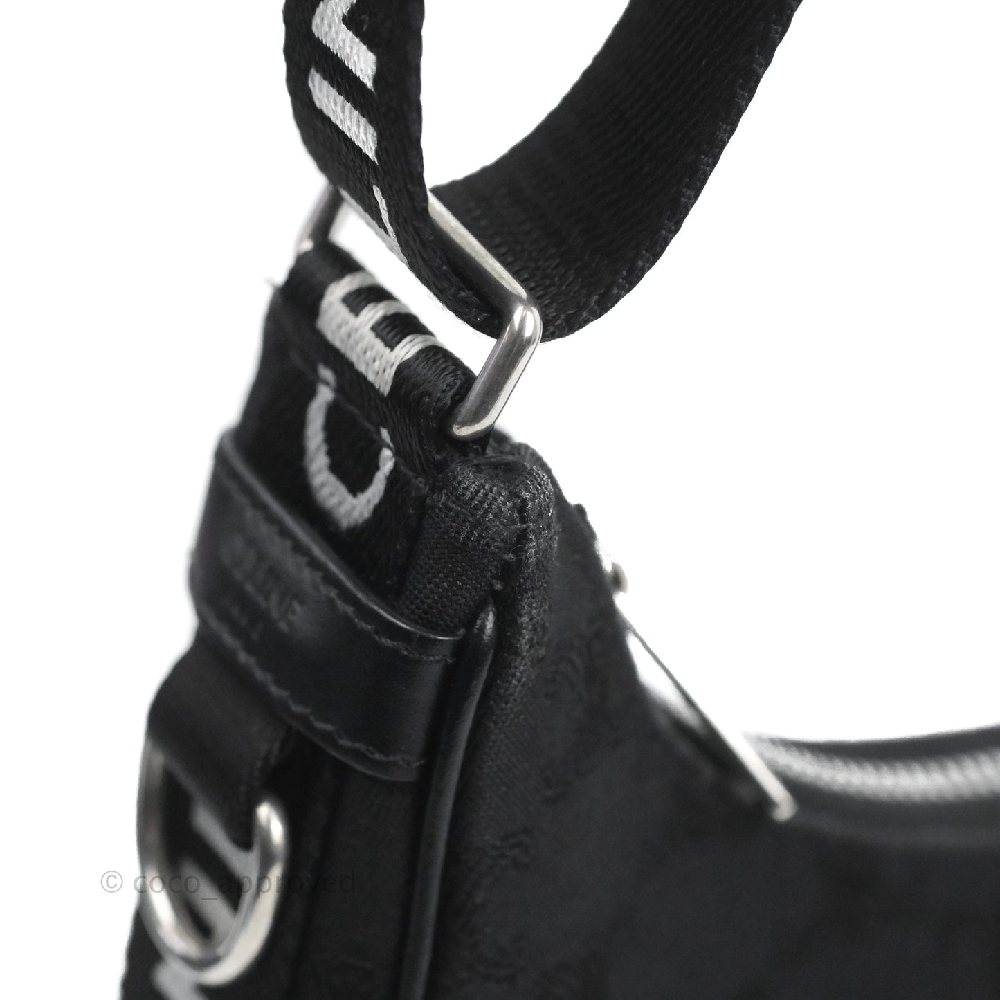 Celine Medium Ava Bag with Celine Strap Black Triomphe Jacquard Calfskin