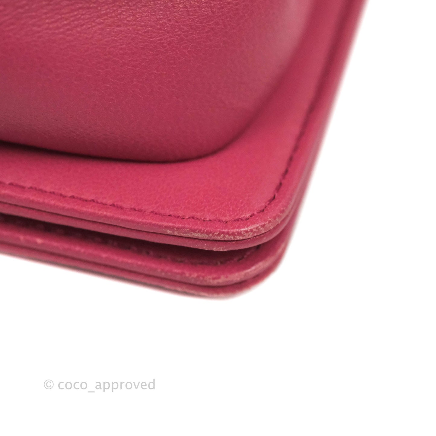Chanel Quilted Medium Boy Dark Pink Calfskin Silver Hardware
