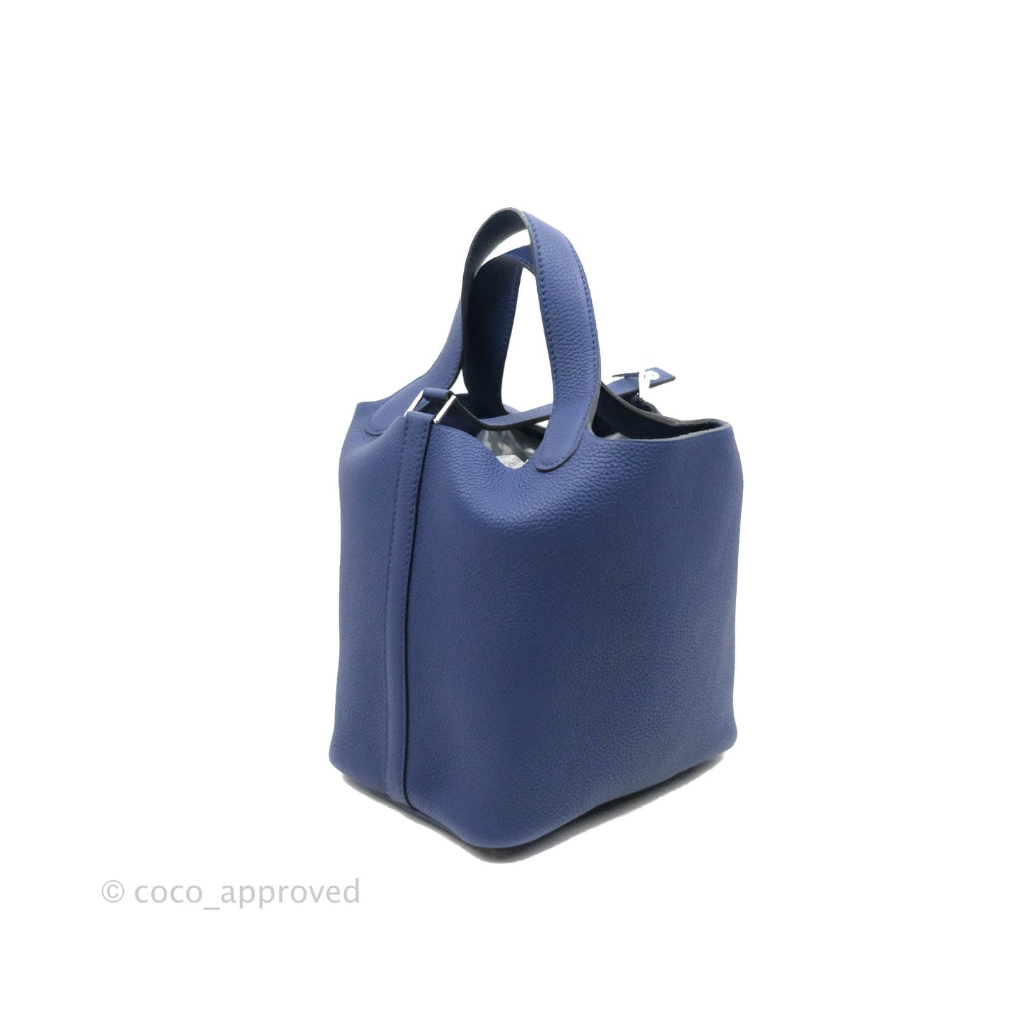 Hermès Picotin Lock 18 PM Bleu Saphir Clemence Palladium Hardware
