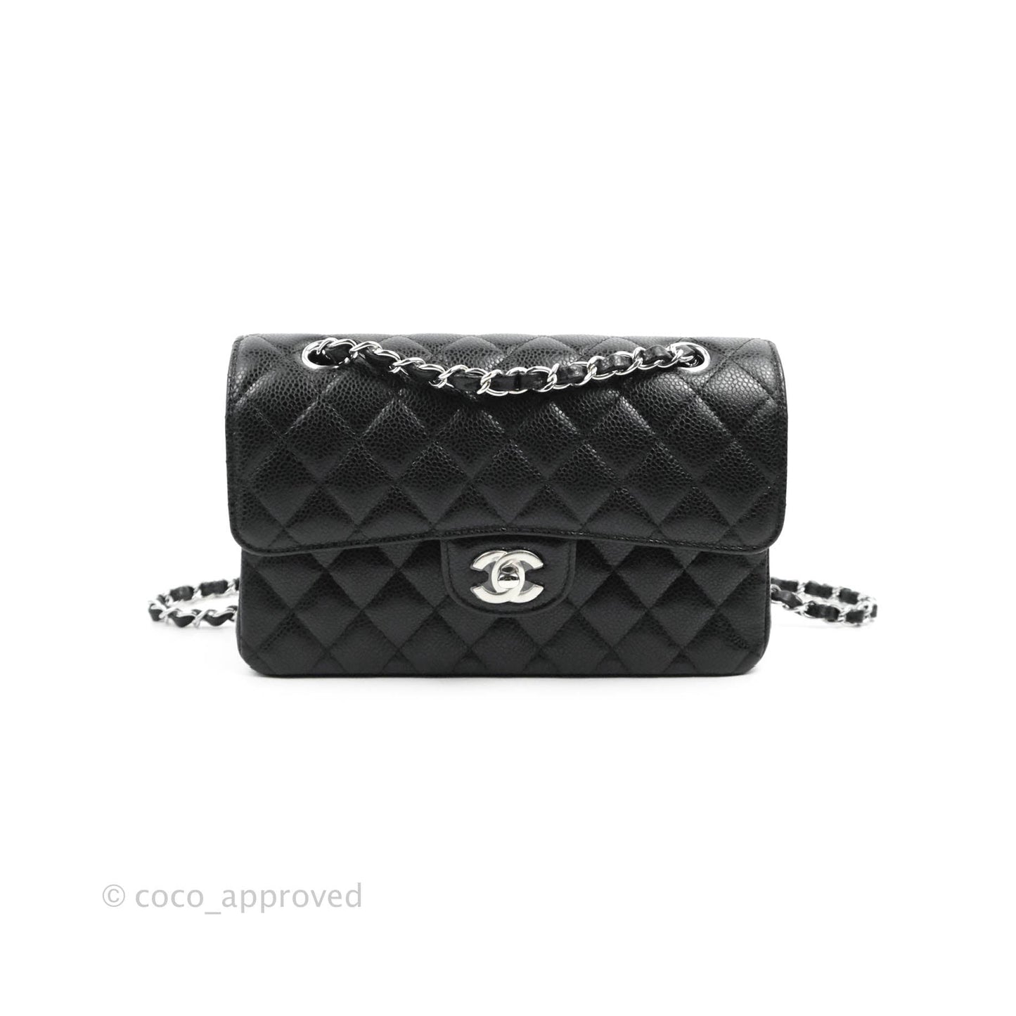 Chanel Small Classic Quilted Flap Black Caviar Silver Hardware