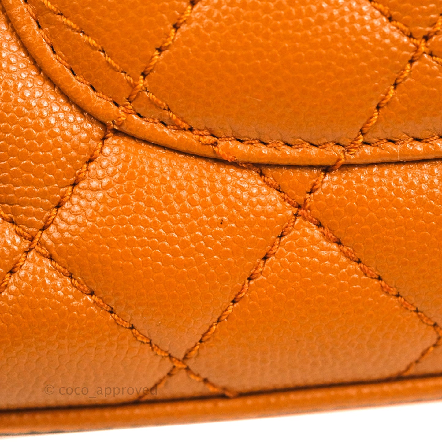 Chanel Small Coco Handle Quilted Caramel Caviar Gold Hardware 21A