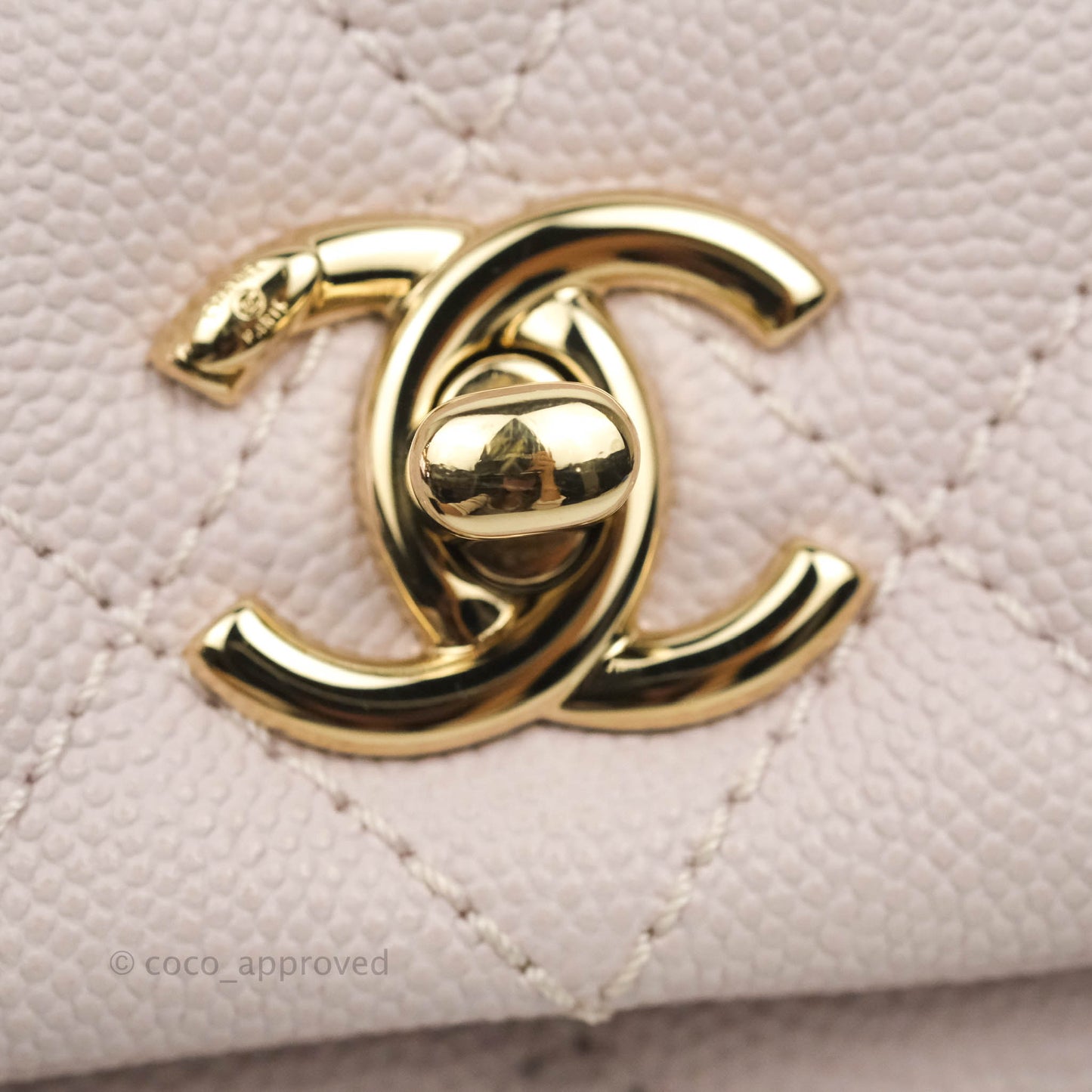 Chanel Small Coco Handle Light Lilac Pink Caviar Gold Hardware 20A
