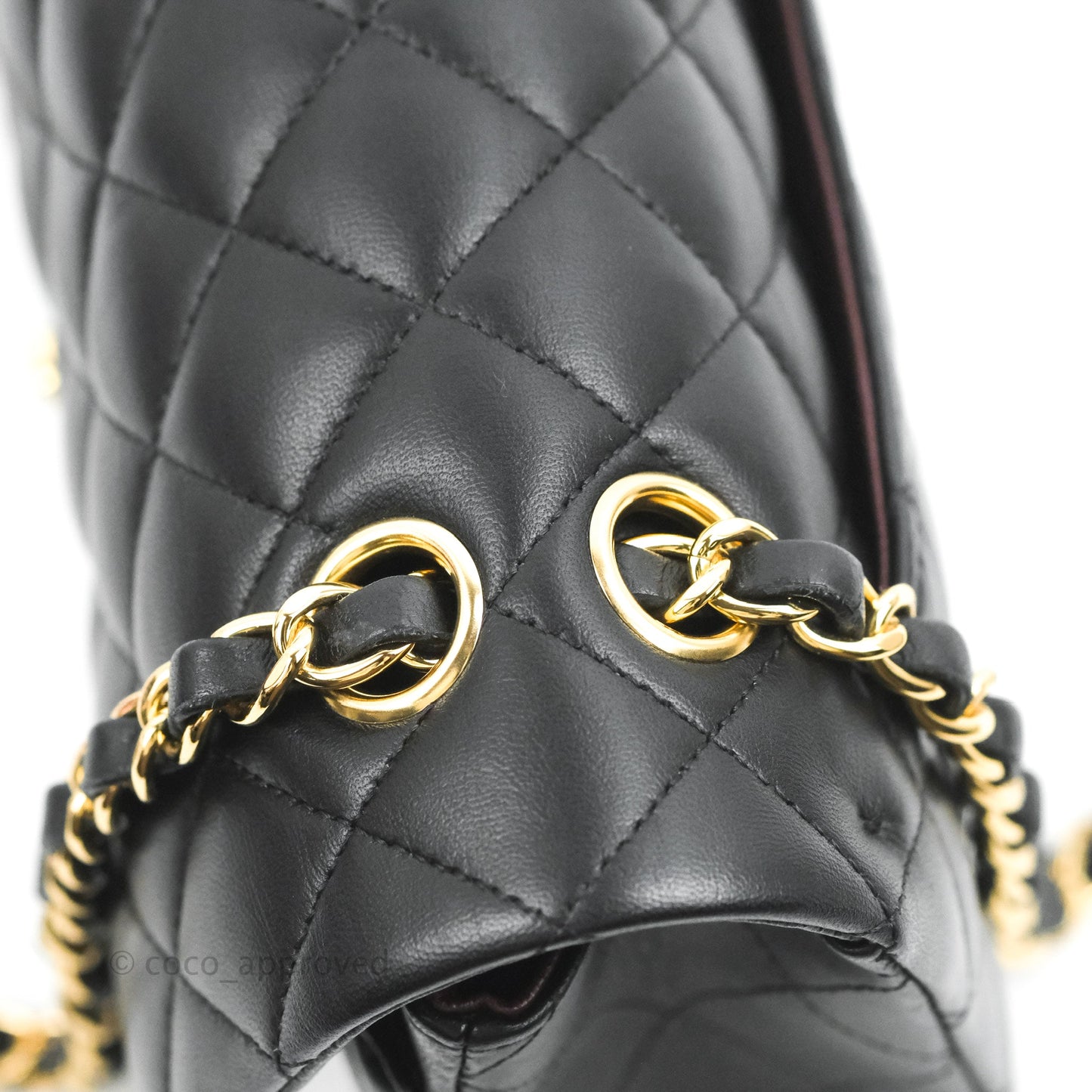 Chanel Small Classic Quilted Flap Black Lambskin Gold Hardware